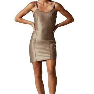 NOLI Liquid Mini Dress in Almond Sleeveless Size Medium New With Tags!